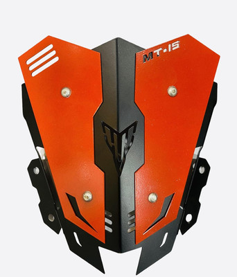 RA ACCESSORIES MT 15 Metal Visor | Metal Visor Glass for MT 15 - Made with mild Steel (Red) Bike Windshield