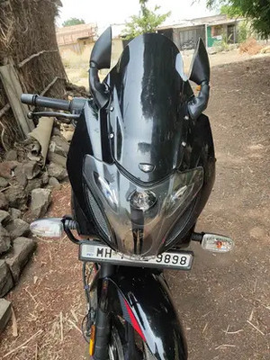 auto trends PULSAR 220F VISOR/WINDSHIELD UNBREKABLE UNCUT VISOR BLACK Bike Headlight Visor