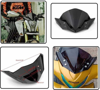 ATIJAHAT TRADERS Custom Short Visor Black Bike Headlight Visor