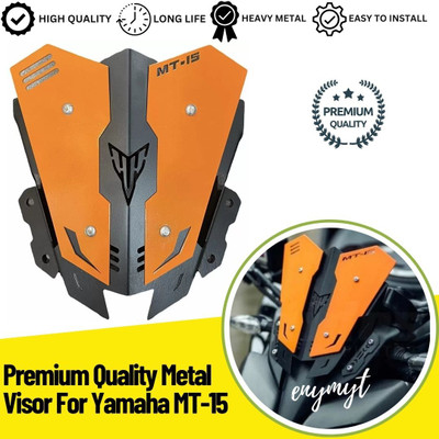 ENEMYT VIO3 Premium Quality Metal Visor For Yamaha MT-15 Bike Windshield (Orange) Bike Headlight Visor
