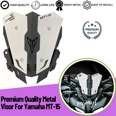 ENEMYT VIW5 Premium Quality Metal Visor For Yamaha MT-15 Bike Windshield (White) Bike Headlight Visor