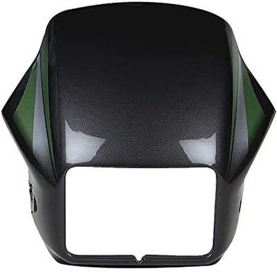 plutoauto Front Cowl Compatible With Splendor Plus Grey With Green Sticker Bike Headlight Visor