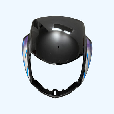 plutoauto Headlight Visor compatible with HF/CD Delux Black with Blue sticker Bike Headlight Visor