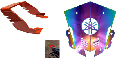 acube mart MT 15 Metal cnc visor rainbow yamaha logo with Grab Rail For MT 15 red Bike Headlight Visor