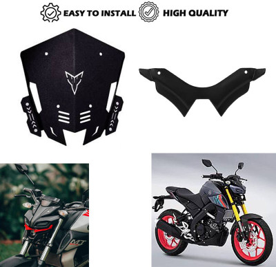 Muttfy MT-15 Bike Front Protective Headlight Visor Black for MT-15, Metal Visor Bike Headlight Visor