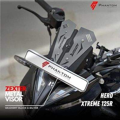 PHANTOM High Quality Grey Metal Visor Gloss Finish Hero Xtreme 125R Bike Headlight Visor