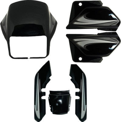 SP Shree Premium Splendor Plus Black Grey Headlight Visor Tail Panel and Side Panel combo Bike Headlight Visor
