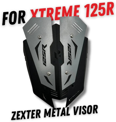 PHANTOM Premium Heavy Metal Visor for Hero Xtreme 125R Windshield (GREY) Bike Headlight Visor