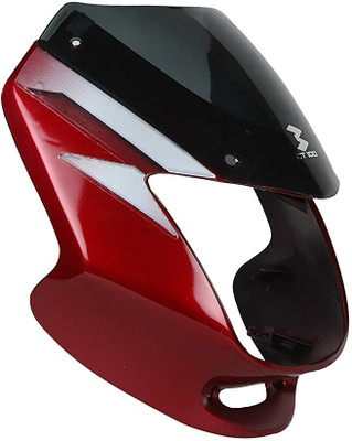 plutoauto Headlight Visor With Glass For CT-100 Deluxe ( Red) Bike Headlight Visor