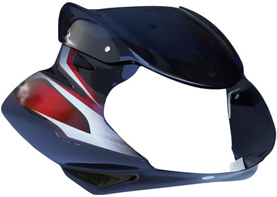 SAE Heavy Duty Front visor for Discovr 100cc Black-Red with visor glass Bike Headlight Visor