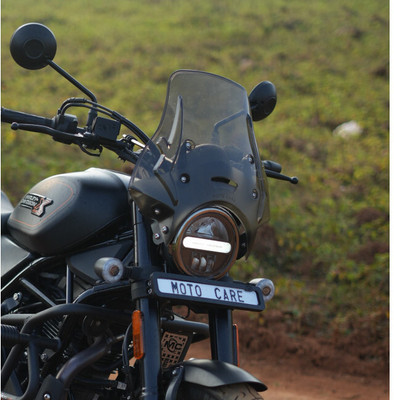 auto trends BIG VISOR/WINDSHIELD FOR HARLEY 400X(BLACK) Bike Headlight Visor