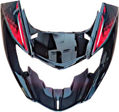 Mudsor FRONT VISOR GLAMOUR NEW MODEL BLACK RED (WITH GLASS) Bike Headlight Visor
