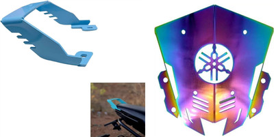acube mart MT 15 Metal cnc visor rainbow yamaha logo with Heavy Grab Rail For MT 15 blue Bike Headlight Visor