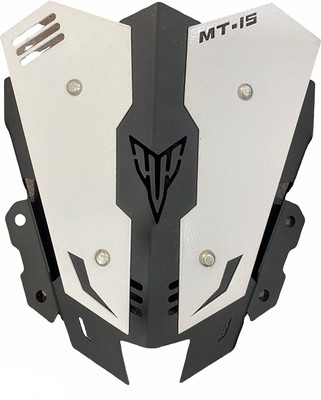 DAZZRIDE Premium Quality Metal Visor For Yamaha MT-15 Bike Windshield (White) Bike Headlight Visor