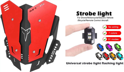 acube mart mt 15 CNC short double color visor black red + Aircarft blinker 1pc Bike Headlight Visor