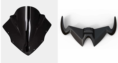 acube mart Windshield Touring Bolt Visor for Pulsar RS200 (Black) + rs 200 winglet black Bike Headlight Visor acube mart Windshield Touring Bolt Visor for Pulsar RS200 (Black) + rs 200 winglet black Bike Headlight Visor