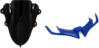 acube mart R15 v3 Double Bubble Visor black + r15 v3 winglet blue Bike Headlight Visor