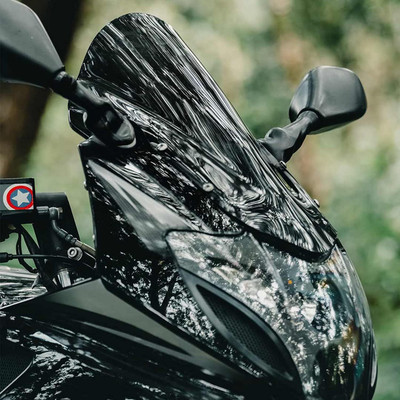 ATIJAHAT TRADERS Serves You 220 F Windshield/Visor UNBREKABLE (Black) Bike Headlight Visor