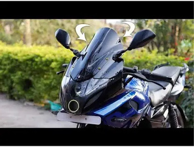 auto trends Serves You 220 F Windshield/Visor UNBREKABLE (Black) Bike Headlight Visor