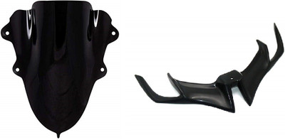 acube mart R15 v3 Double Bubble Visor black + r15 v3 winglet black Bike Headlight Visor