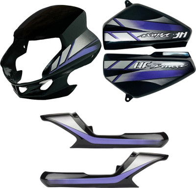 SP Shree Premium HF Deluxe Black Blue Headlight Visor Side panel And Tail Panel Bike Headlight Visor
