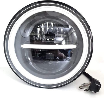 RoyalIRONZone 7 Inch LED Headlight DRL with Turn Signal Indicator Light for Universal bike Bike Headlight Visor