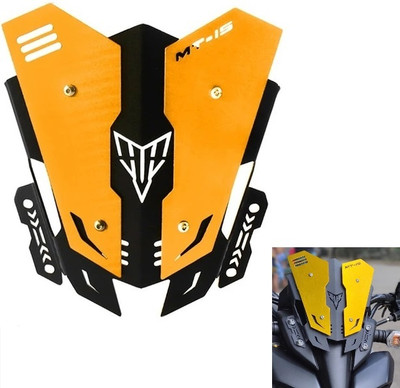 AMIRIDE Heavy Quality Metal Visor for Yamaha MT15 (YELLOW) Bike Headlight Visor