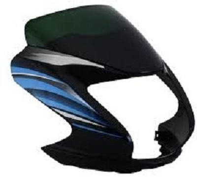 tawarentreprise Front Headlight Visor For Passion Pro 2016 (Black/Blue) Bike Headlight Visor