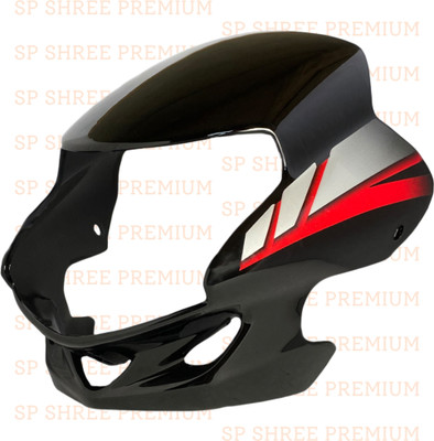 SP Shree Premium Hf Black Red Bike Headlight Visor