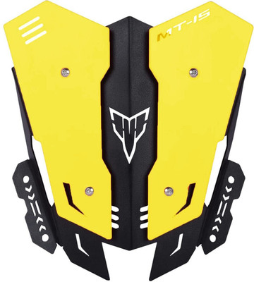 Auto MT YELLOW Patti Metal Visor Windscreen Wind Deflector Visor for Yamaha MT15 MT-15 Bike Headlight Visor