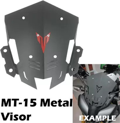 AIRSKY Yahama MT 15 Metal Visor Windshield Red Text Bike Headlight Visor