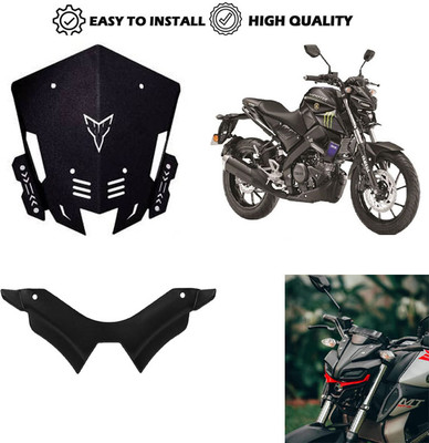 Muttfy MT15 BLACK winglet + METAL VISOR Bike Headlight Visor