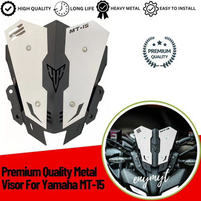 ENEMYT VIW4 Premium Quality Metal Visor For Yamaha MT-15 Bike Windshield (White) Bike Headlight Visor