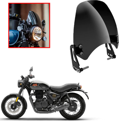 ZRIDE Royal Enfield Hunter 350 CC Black Windscreen With Clamp Bike Windshield Bike Headlight Visor