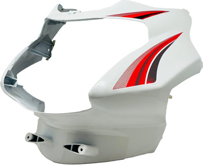 SHREE Tvs sports white red visor Bike Headlight Visor