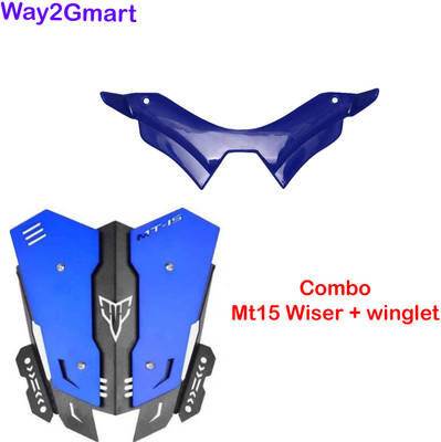 way2gmart New_MT-15 VISOR BLUE WITH BLUE WINGLET Bike Headlight Visor