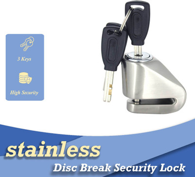 SHOWRIDE Bast Quality Disk Lock Heavy Stainless Steel Disc Lock(Silver)