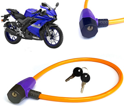 AUTO PEARL Heavy Duty Yellow Braided Steel Wires Cable Bike Lock for YZF R15 V3 New-BS6 Cable Lock(Multicolor)