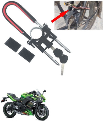 Qiisx Computerised Wave Key Bike Front Shocker Lock Wheel Lock Bike Front Shocker Lock Wheel Lock For Ninja 650 Wheel Lock(Black, Red)