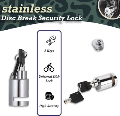 Allowing Stainless Steel Disc Break Security Lock Disc Lock Disc Lock(Silver)