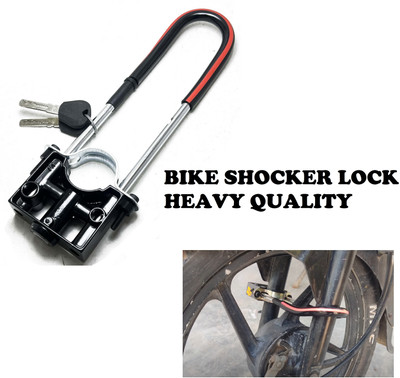 SRPHERE COMPUTERISED KEY BIKE FRONT SHOCKER LOCK FOR UNIVERSAL BIKE Wheel Lock(Black)