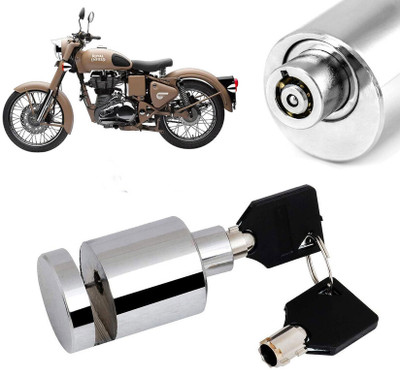 AUTO PEARL Heavy Duty Anti Theft Motorcycle Chrome Stainless Steel Disc Brake Lock-373 Disc Lock(Silver)