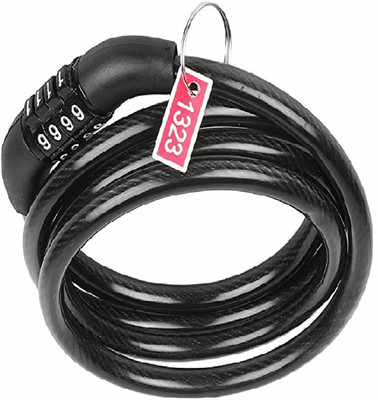 THE MORNING PLAY Combination Numeric Cable Lock Combination Lock, Cable Lock(Black)
