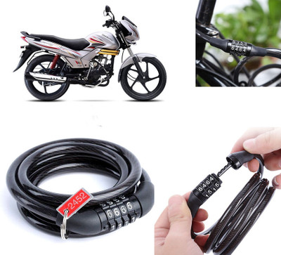 AUTO PEARL Multipurpose Heavy Duty, Security Number Lock for Centuro NXT Number Chain Cable Lock for Bikes, Bicycle, Helmet, Luggage_914 Combination Lock(Black)