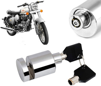 AUTO PEARL Heavy Duty Anti Theft Motorcycle Chrome Stainless Steel Disc Brake Lock-355 Disc Lock(Silver)