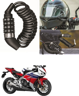 ENEMYT Multi-functional 4 Digit Combination Helmet Lock For CBR 1000RR Combination Lock(Black)