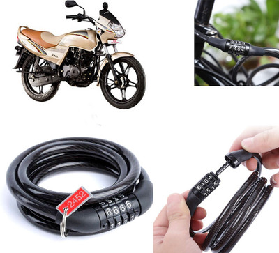 AUTO PEARL Multipurpose Heavy Duty, Security Number Lock for Freedom Number Chain Cable Lock for Bikes, Bicycle, Helmet, Luggage_904 Combination Lock(Black)