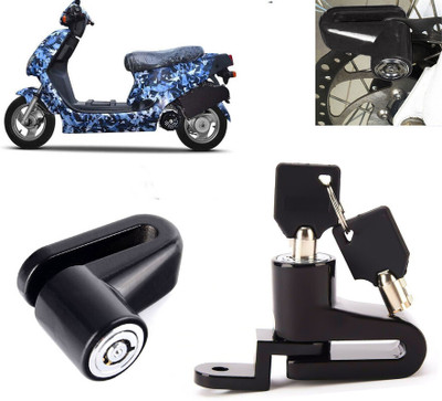 AUTO PEARL Anti Theft Heavy Duty Security Disc Lock for Electric AXLHE-20 BS6 Dsic Lock_197 Disc Lock(Black)