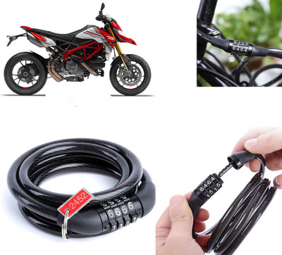 AUTO PEARL Multipurpose Heavy Duty, Security Number Lock for Hypermotard 939 Number Chain Cable Lock for Bikes, Bicycle, Helmet, Luggage_549 Combination Lock(Black)