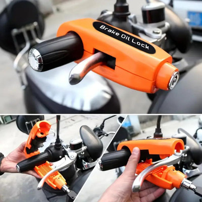 ETH All Bikes & Scooters Pad Lock Heavy Duty Bike Brake Lock Locking System by Holding Handle Bar with Brake Lever Pad Lock(Multicolor)